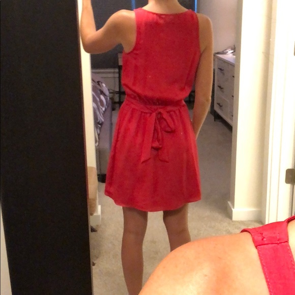 Express pink ruffle detail dress - Picture 2 of 6